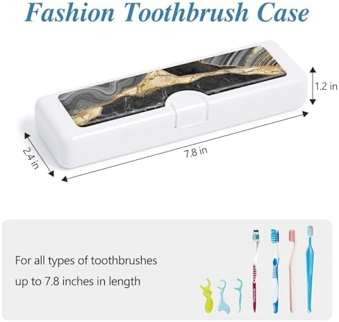 Toothbrush Travel Case - Colorful Pattern, Holder and Covers for Toothbrushes, Includes Tongue Scraper Case