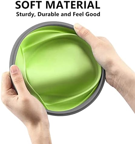 Collapsible Bowls with Lids, Space Saving Silicone Food Storage Containers for Travel Essentials, Camper Must Haves Rv Camping Accessories for Trailers inside, Salad Container for Lunch Green
