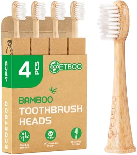 Bamboo Toothbrush Replacement Heads Compatible with Philips Sonicare