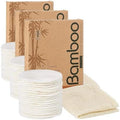 60 Packs Organic Reusable Makeup Remover Pads, Washable Bamboo Cotton Rounds for All Skin Types with Cotton Laundry Bag