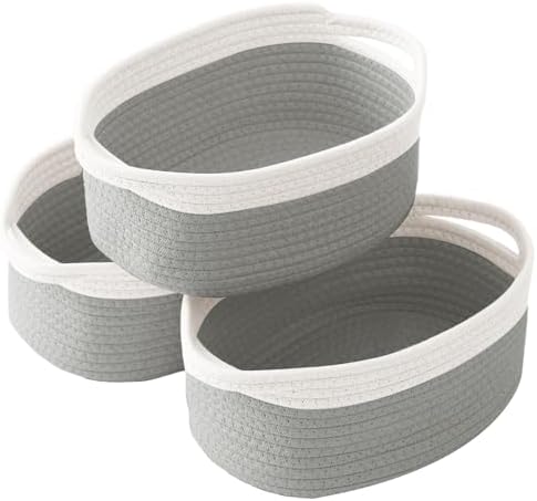 Woven Rope Basket - Baby Gift Basket with Bag & Ribbon