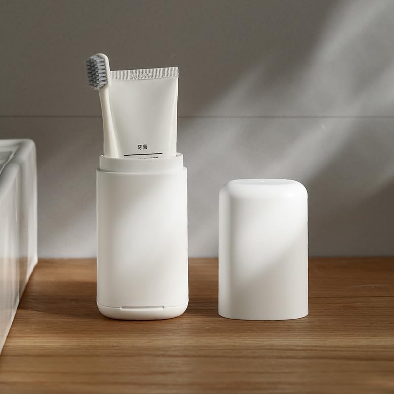 Travel Toothbrush Case Kit: Eco-Friendly, Portable, and Versatile Oral Care Companion, White