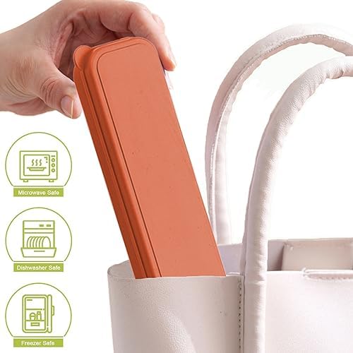 Reusable Travel Utensils Set with Case Wheat Straw Fork Spoon Knife Cutlery
