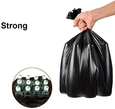 4-6 Gallon Recycled Trash Bags Biodegradable Trash Bags Compostable Garbage bags Recycling bags Degradable Waste basket Liners Bags for Bathroom Kitchen Bedroom Living Room Office (Black, 100 Counts)