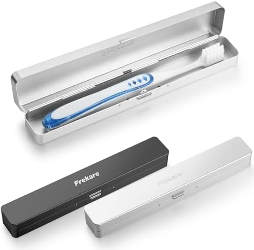 Frekare Toothbrush Case Aluminum, Travel Toothbrush Holder Kit Portable
