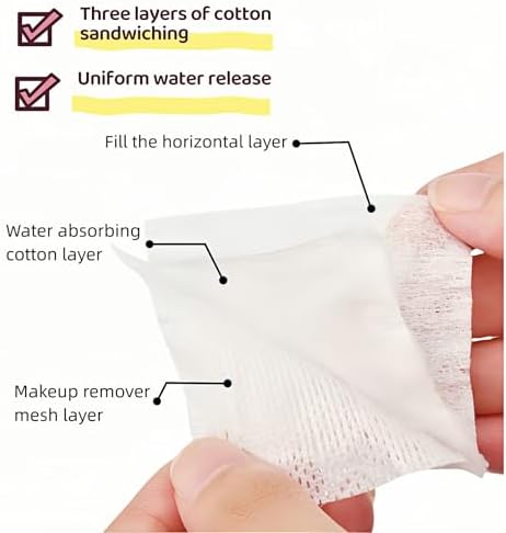222-Pack 100% Pure Cotton Makeup Remover Pads | Soft, Hypoallergenic & Lint-Free Facial Rectangle for Sensitive Skin | Reusable, Double-Sided with Reinforced Edges | Makeup Skincare(222 Count)