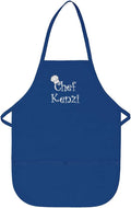 Made in the USA Chef Any Name Child Personalized Embroidered Premium Child Apron for Kids Girls Boys Fun in the Kitchen Gift Royal Long