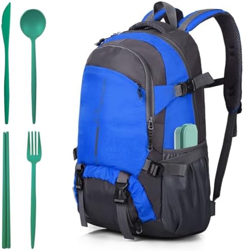 ELANE 4 Sets Reusable Travel Utensils Set with Case,Camping Cutlery Set Reusable Cutlery Set with Case,Utensil Sets for Lunch Picnic Daily Use Outdoor (darkgreen)