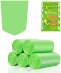 5 Gallon Biodegradable Garbage Bags - Inwaysin 100 Count Unscented Compostable Trash Bags Leakproof & Tear Resistant Wastebasket Liners Fit for Kitchen Pet or Diaper Pail, 5 Rolls, Clear Green