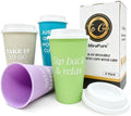 Plastic Reusable Coffee Cups with Lids, 4 Pack