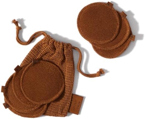 SWEET JULY Skin Reusable Face Rounds - 100% Cotton, Reusable, Toner & Exfoliant, Includes Washable Bag Laundry and Storage, Soft, Absorbent (Pack of 7)