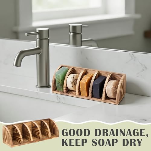 Shampoo Bar Holder Multi Bar Soap Dish, Wooden, 10.24 x 3.35 x 3.15 Inch