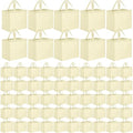 Zhehao 60 Pcs Reusable Grocery Bags Bulk Large Foldable Shopping Tote Bags Non Woven with Handle and Plastic Button(Beige)