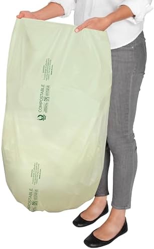 Hippo Sak - 13 Gallon Tall Kitchen Compostable Bags - Leak Proof Bags (50 Count)