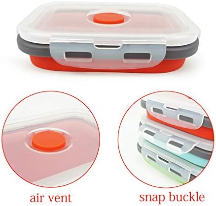 CCyanzi ECOmorning 3 Piece Silicone Food Storage Containers Collapsible Silicone Bowl with Airtight Silicone Lids, Collapsible Lunch Box - Microwave, & Freezer Safe, 350ML