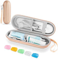 Toothbrush Travel Case for Oral B/Oral-B Pro 1000 1500 5000 7000 & Philips Sonicare 4100 1100 5300 5100 6100/iO Electric Toothbrush, Hard Protective Storage Bag (Gold case with toothbrush cap)