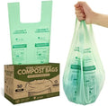 AIRNEX Compostable Kitchen Trash Bags 13 Gal - Cornstrarch Leakproof & Tear Resistant 50 Compost Bags - OK Compost Home & Seedling Certified 0.25 mm Kitchen Garbage Bags