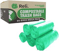 Reli. Compostable 33 Gallon Trash Bags | 80 Count Bulk | Green