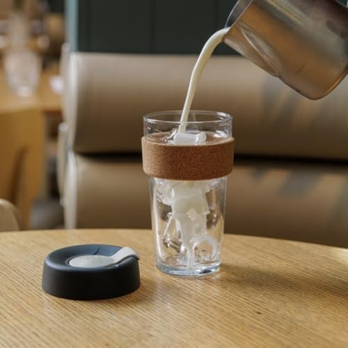 KeepCup Brew Cork, Reusable Glass Tumbler with Natural Cork, Grande Coffee Cup 16oz / 454ml - Daybreak