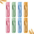 Quatish 8 Sets Travel Utensils Set with Case,Camping Utensils Multicolor