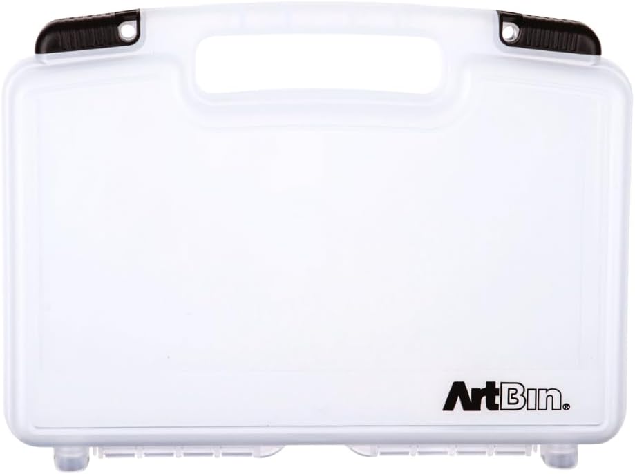 ArtBin 6977AB 12 inch Quick View Deep Base Carrying Case, Portable Art & Craft Organizer with Handle, [1] Plastic Storage Case, Translucent