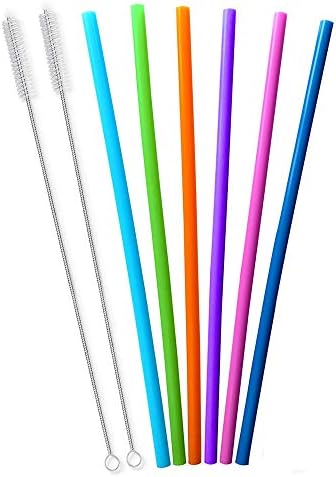 12 Inch Extra Long Reusable Silicone Straight Straws for Extra Tall Tumbler 40 OZ Hydro Flask,32 OZ Blender Bottle Nutribullet, Nutri Ninja Cups
