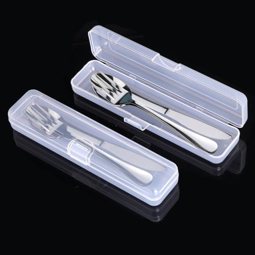 Travel Utensils With Case, Stainless Steel Reusable Portable Utensils Set With Case, Lengnoyp Travel Silverware Set