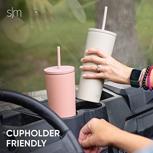 Simple Modern Insulated Tumbler with Lid and Straw | Iced Coffee Cup Reusable Stainless Steel Water Bottle Travel Mug | Gifts for Women Men Her Him | Classic Collection | 20oz | Canary