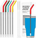 30 oz Straight Metal Straws with Silicone Tip for 30 oz Tumbler