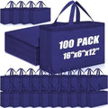 Windyun Reusable Grocery Bags Large Non Woven Shopping Bags with Handles Foldable Portable Tote, 16x6x12 Inch