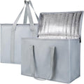 Bodaon Insulated Reusable Grocery Shopping Bags, 2-Pack, X-Large, Grey