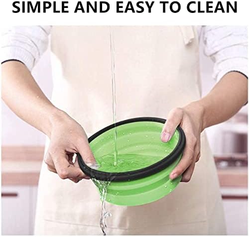 Collapsible Bowls with Lids, Space Saving Silicone Food Storage Containers for Travel Essentials, Camper Must Haves Rv Camping Accessories for Trailers inside, Salad Container for Lunch Green