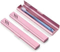 Travel Toothbrush Case, 2Pack Portable Toothbrush Holders, Durable Aluminum Toothbrush Storage Box, Small Breathable Manual Toothbrush Container for Traveling, Camping, Business Trip - Pink