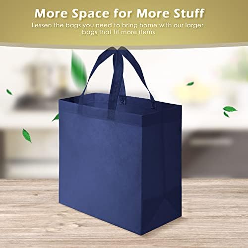 Reginary 100 PCS Non Woven Tote Bags Bulk,Navy Blue