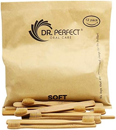 DR PERFECT Natural Bamboo Toothbrush Soft Bristles for Adults Pack of 12