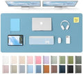 YSAGi Leather Desk Pad Protector, Office Desk Mat, Large Mouse Pad, Non-Slip PU Leather Desk Blotter, Laptop Desk Pad, Waterproof Desk Writing Pad for Office and Home (Sea Blue,55" x 24")