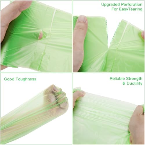 3 Gallon Biodegradable Trash Bags - Inwaysin Compostable Small Garbage Bag Strong Thick Unscented Recycling Kitchen Can Liners for Home/Office/Bathroom Waste Basket (Green, 100 Counts)