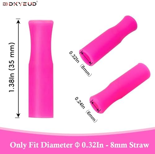 36PCS 12 Colors Food-Grade Metal Straws Reusable Silicone Tips,Only Fit Diameter 0.32In- 8mm Stainless Steel Straws, BPA Free, Eco-Friendly