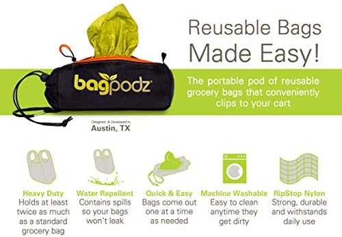 Reusable Grocery Bags, Foldable Shopping Bags in Pod, 10 Pack