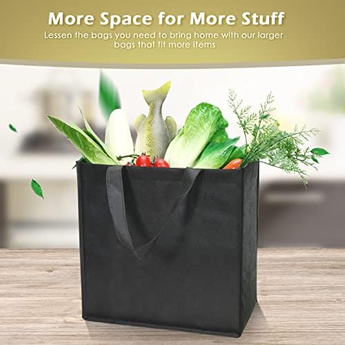 Reginary 100 PCS Non Woven Tote Bags Bulk,Black