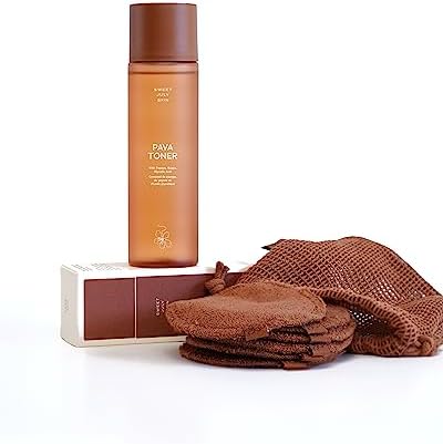 SWEET JULY Skin Reusable Face Rounds - 100% Cotton, Reusable, Toner & Exfoliant, Includes Washable Bag Laundry and Storage, Soft, Absorbent (Pack of 7)