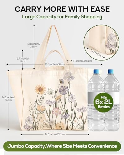 Miss Adola Cute Extra Large Canvas Grocery Tote Bag