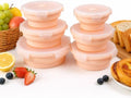 Plus 6PCS Foldable Silicone Food Storage Containers for Kitchen Storage for Leftovers Fruits and Meal Prep Dishwasher Safe Microwave Safe Ideal for Home and Travel (Pink, round)