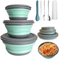 Collapsible Camping Bowl with Lid, Foldable Food Container
