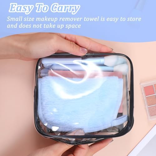 48 Pcs Makeup Remover Cloth Reusable Makeup Remover Pads Soft Microfiber Face Towels Facial Cleansing Cloths for Face Hand Eye Lips Bathroom Gift for Women 6.3 x 5.5 Inch(8 Colors)
