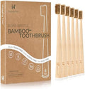 Boar Bristle Bamboo Toothbrush, Made from Natural Boar Hair Bristles, Plastic-Free (Pack of 6)