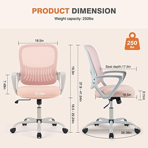 Sweetcrispy Home Office Chair, Mesh Office Chair, Lumbar Support