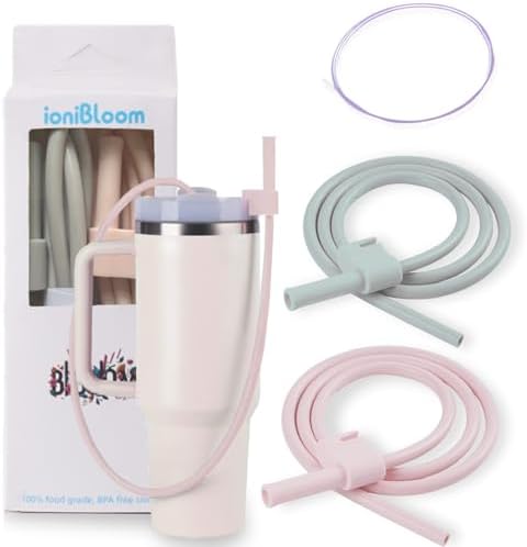 Extendable Long Straws for Stanley Cup, 2 Pack 35" Reusable Silicone Straws- CPC Certified, Fits 40 oz Tumbler And Large Water Bottle, Soft & Flexible Straw Accessories Gift Idea