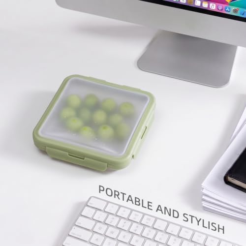 Reusable Silicone Food Storage Container with Lid Avocado Saver(6.5 cups/0.4 gal), Onion Keeper, Foldable Silicone Kitchen Organizers for Fridge