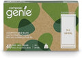 Compost Genie 3.6 Gallon Compostable Bags, 40 Count, Sturdy for Food Waste, Compatible with Kitchen Compost Genie Bins, ASTM D6400 Certified